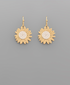 Golden Stella Scratched Sunflower Earrings SILVER