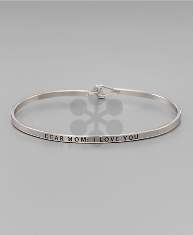 Golden Stella Dear Mom Cuff Bracelet SILVER