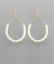 Golden Stella Shell Bead Teardrop Earrings WHITE/GOLD