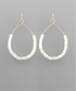 Golden Stella Shell Bead Teardrop Earrings WHITE/GOLD