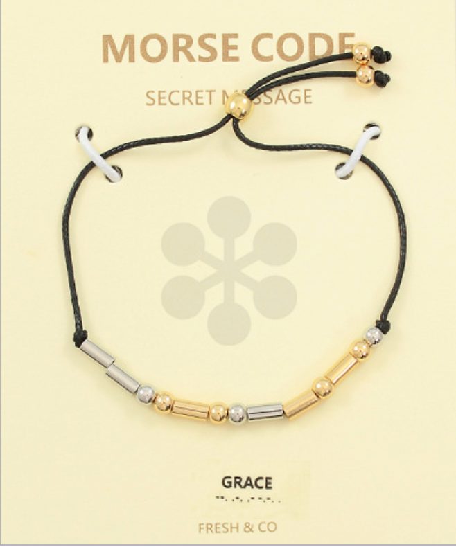 Golden Stella Morse Code Bracelet GRACE