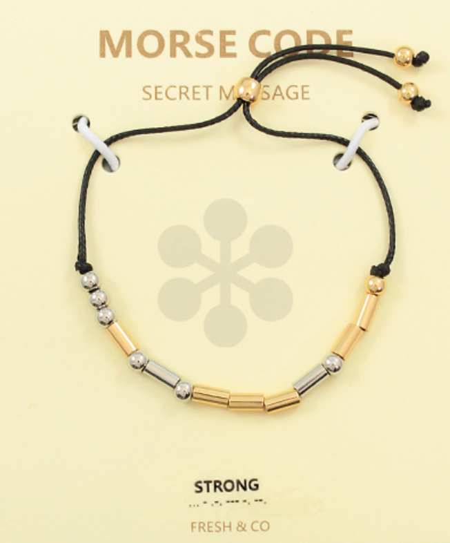 Golden Stella Morse Code Bracelet STRONG