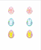 Golden Stella Easter Egg & Rabbit Studs PINK/MULTI