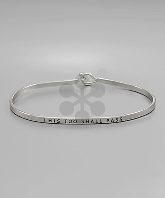 Golden Stella This Too Shall Pass Cuff Bracelet RHODIUM