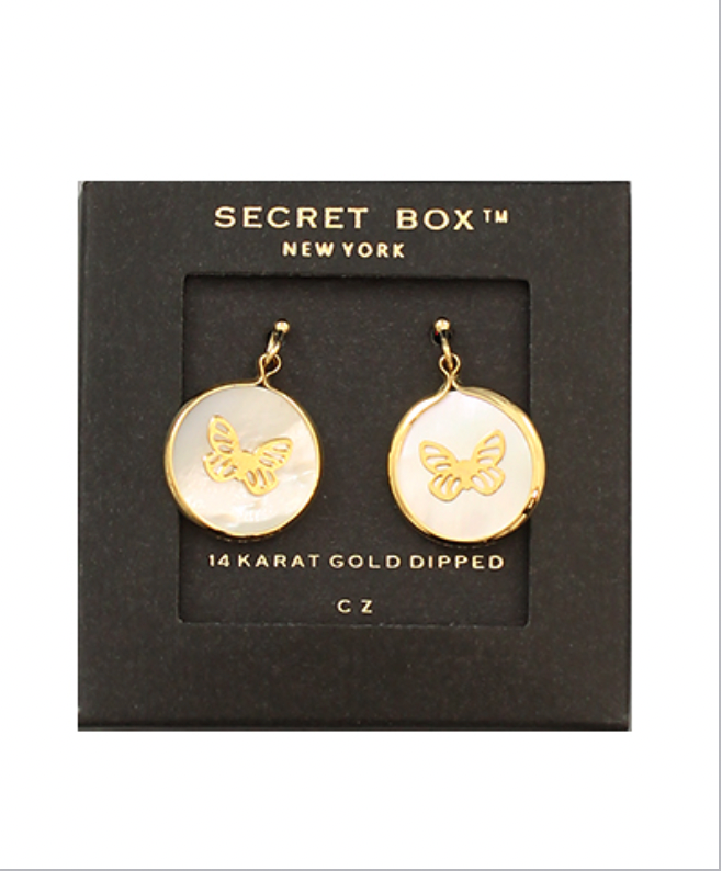 Golden Stella Butterfly & Shell Earrings GOLD