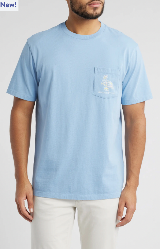 Vineyard Vines M SS Icon Fill Pelican Tee COASTLINE