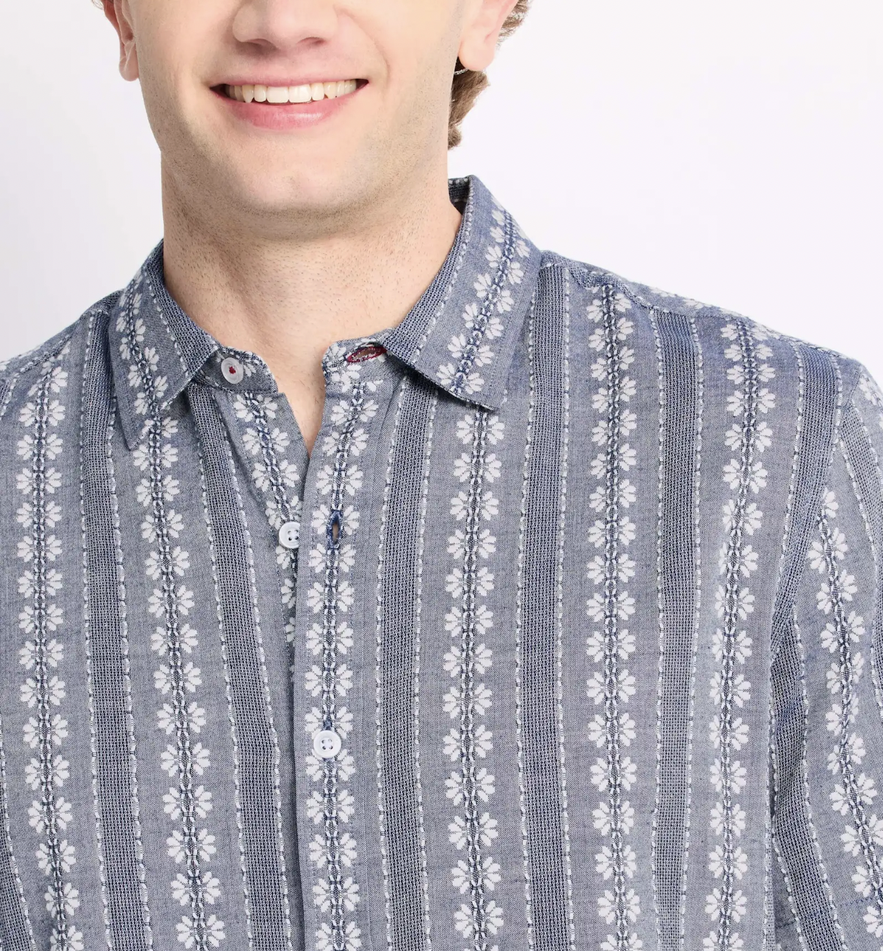 Flag & Anthem M SS Crawford Stripe Shirt NAVY COMBO