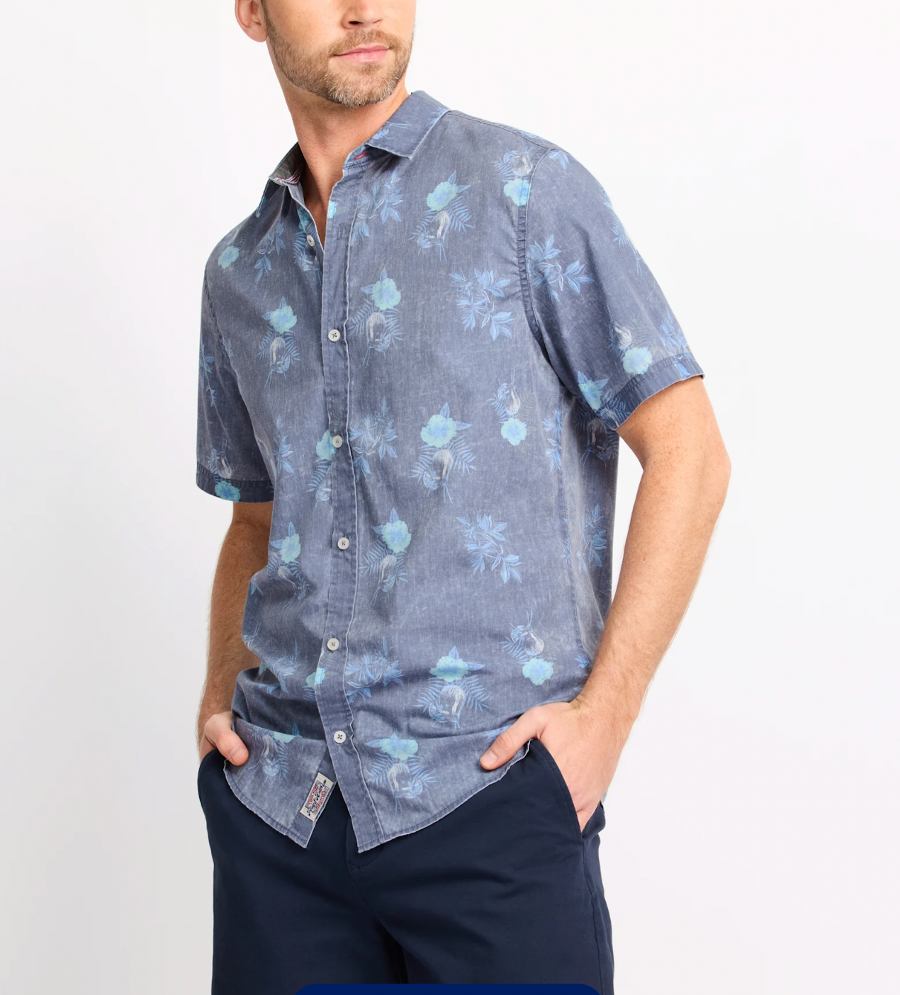 Flag & Anthem M SS Clifford Vintage Soft Shirt Floral Print
