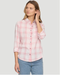 Flag & Anthem W Harper Burn Out Button Down PINK