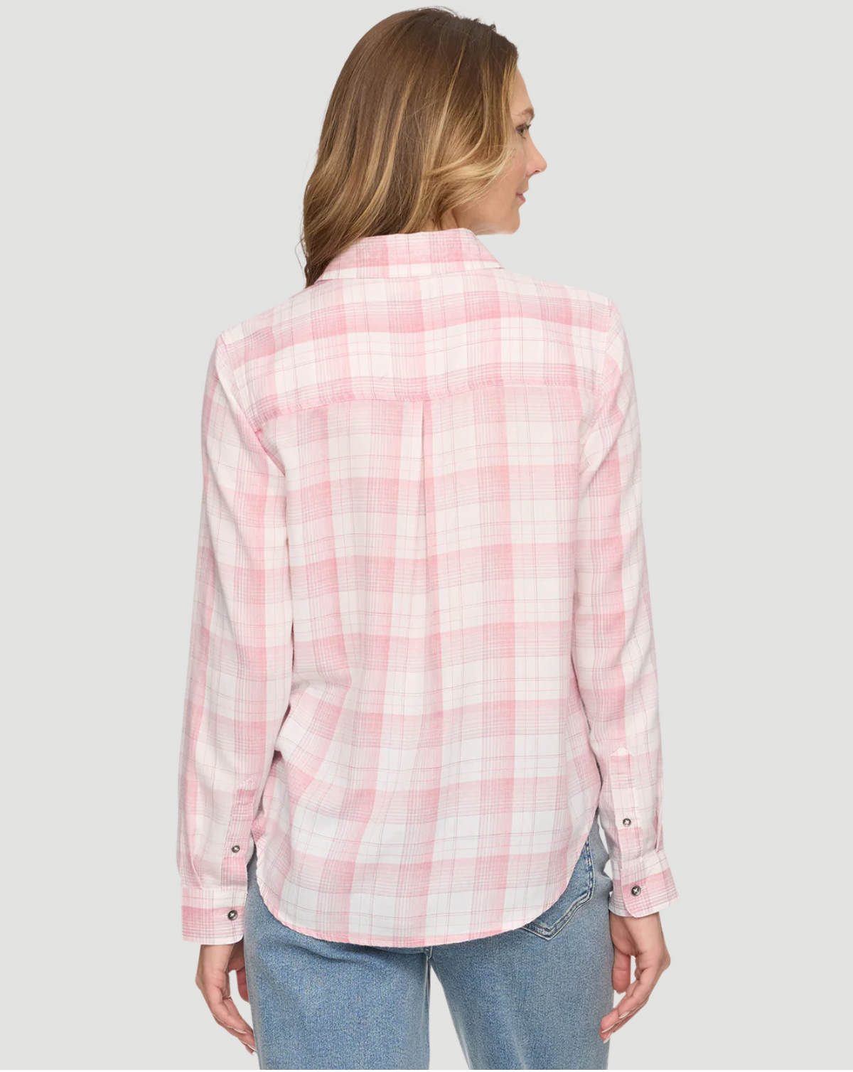 Flag & Anthem W Harper Burn Out Button Down PINK