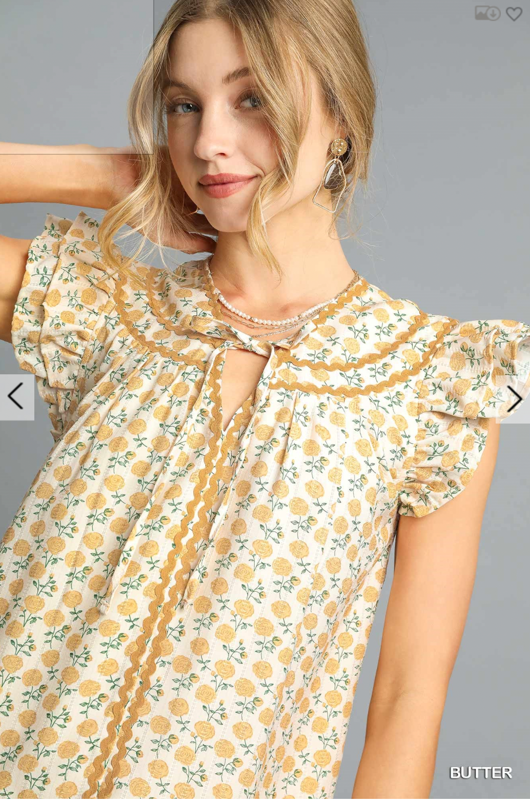 Umgee W Puff Sleeve Mini Dress BUTTER