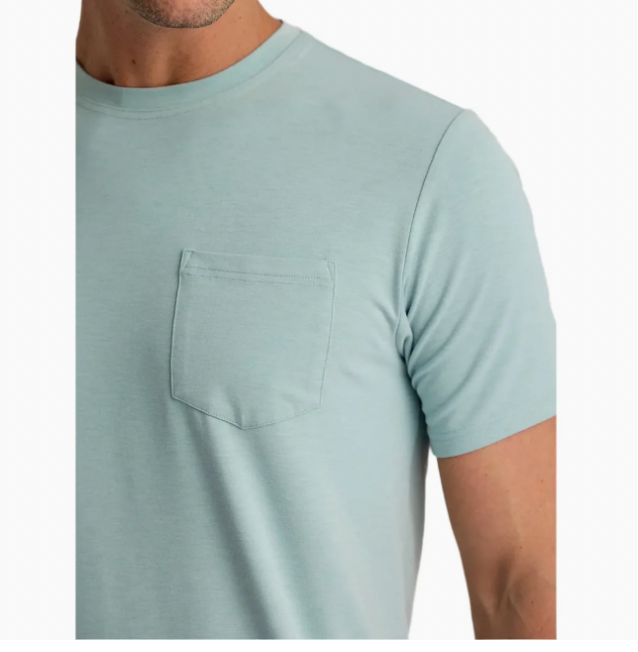 Free Fly M SS Bamboo Flex Pocket Tee OCEAN MIST