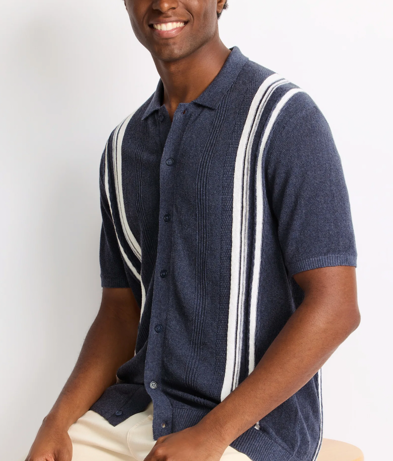Flag & Anthem M SS Stafford Sweater Polo NAVY