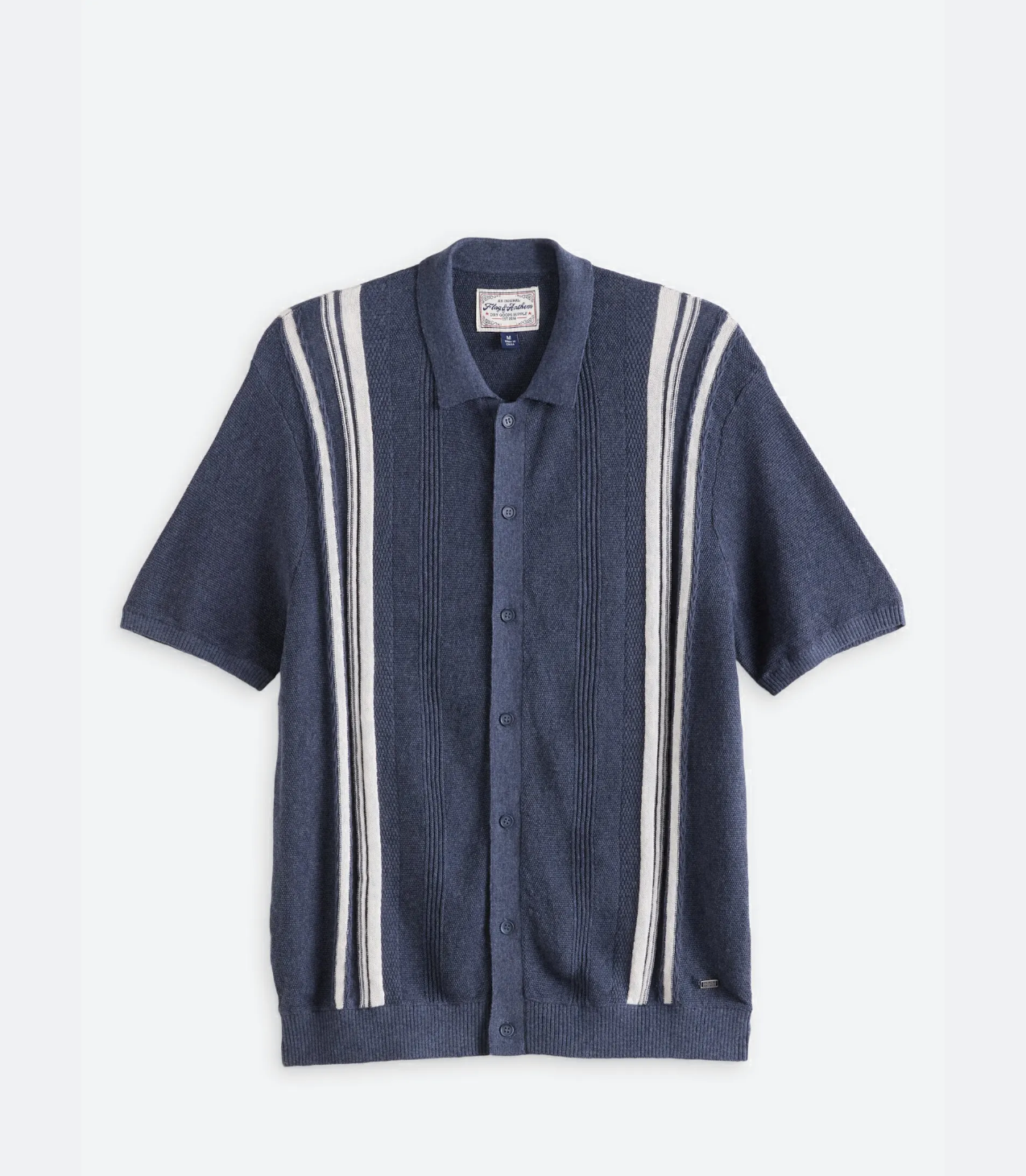 Flag & Anthem M SS Stafford Sweater Polo NAVY