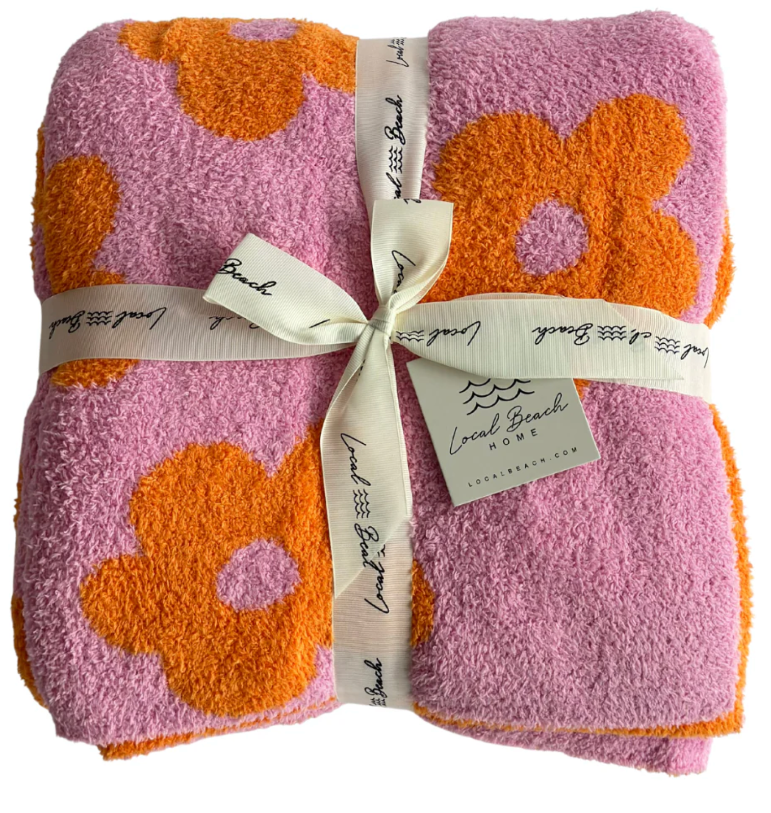 Local Beach Daisy Luxe Blanket PINK/ORANGE