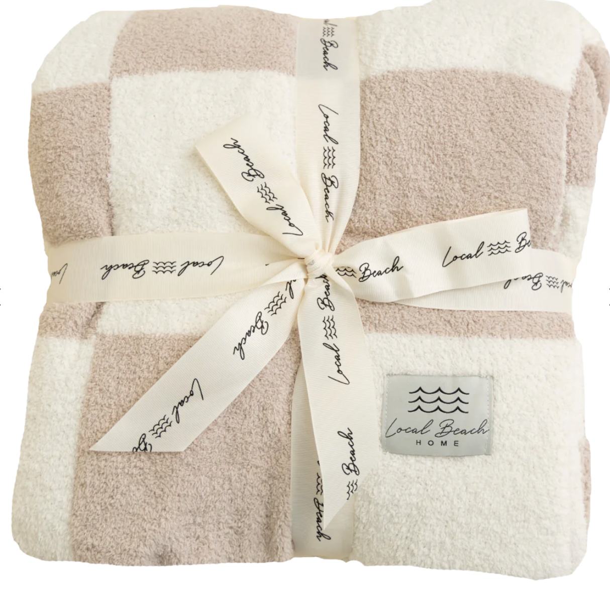 Local Beach Checker Luxe Blanket SAND/CREAM