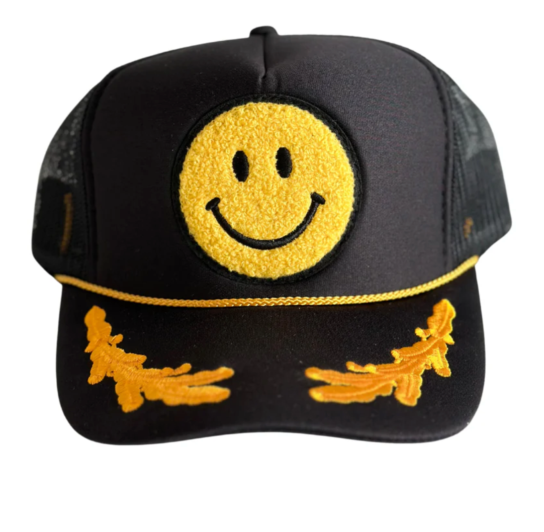 Local Beach Capt'n Simley Patch Trucker BLACK/YELLOW