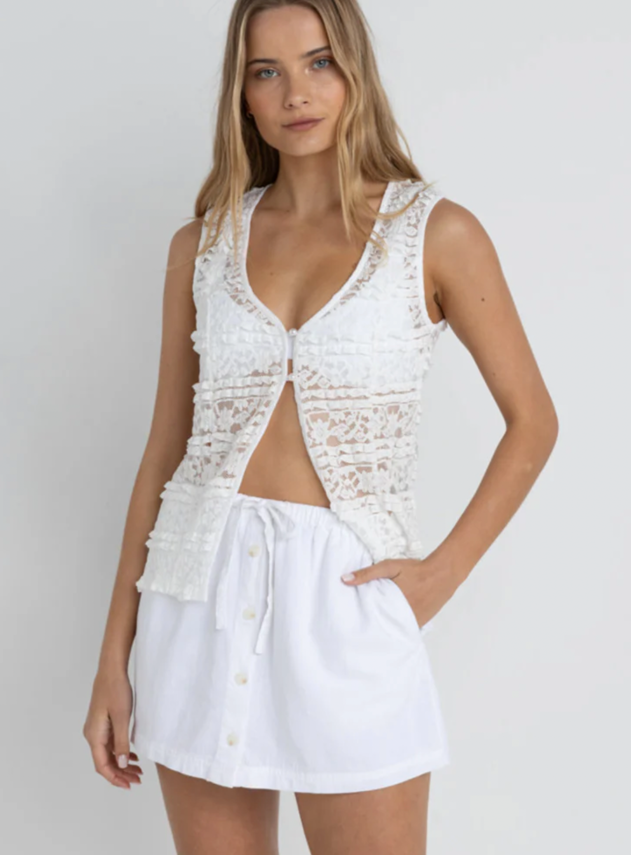 Rhythm W Beach Side Skort WHITE
