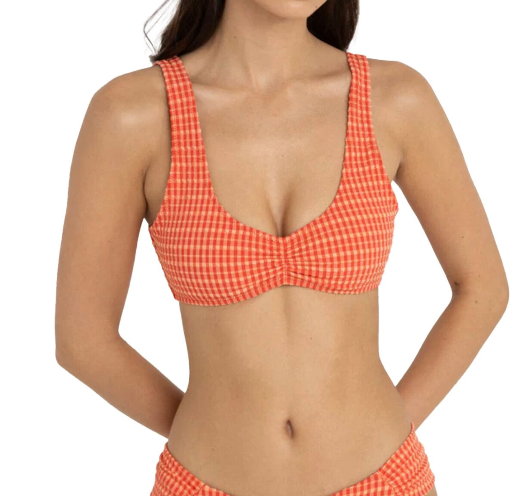 Rhythm W Lola Check Crop Top RED