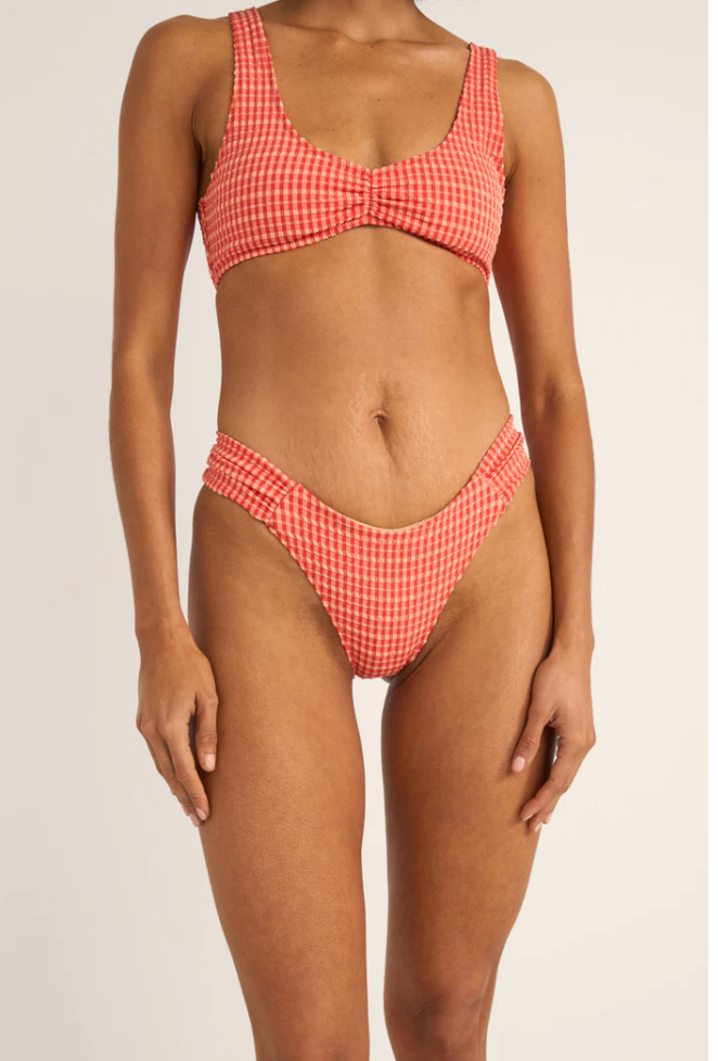 Rhythm W Lola Check Soft Side Holiday Pant RED