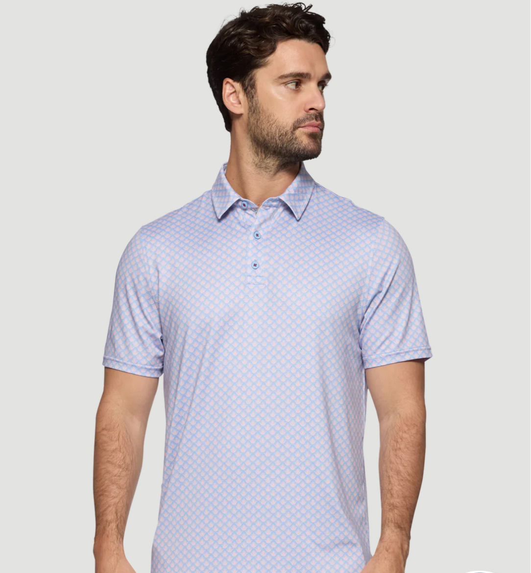 Flag & Anthem M SS Fridley Agave Print Performance Polo