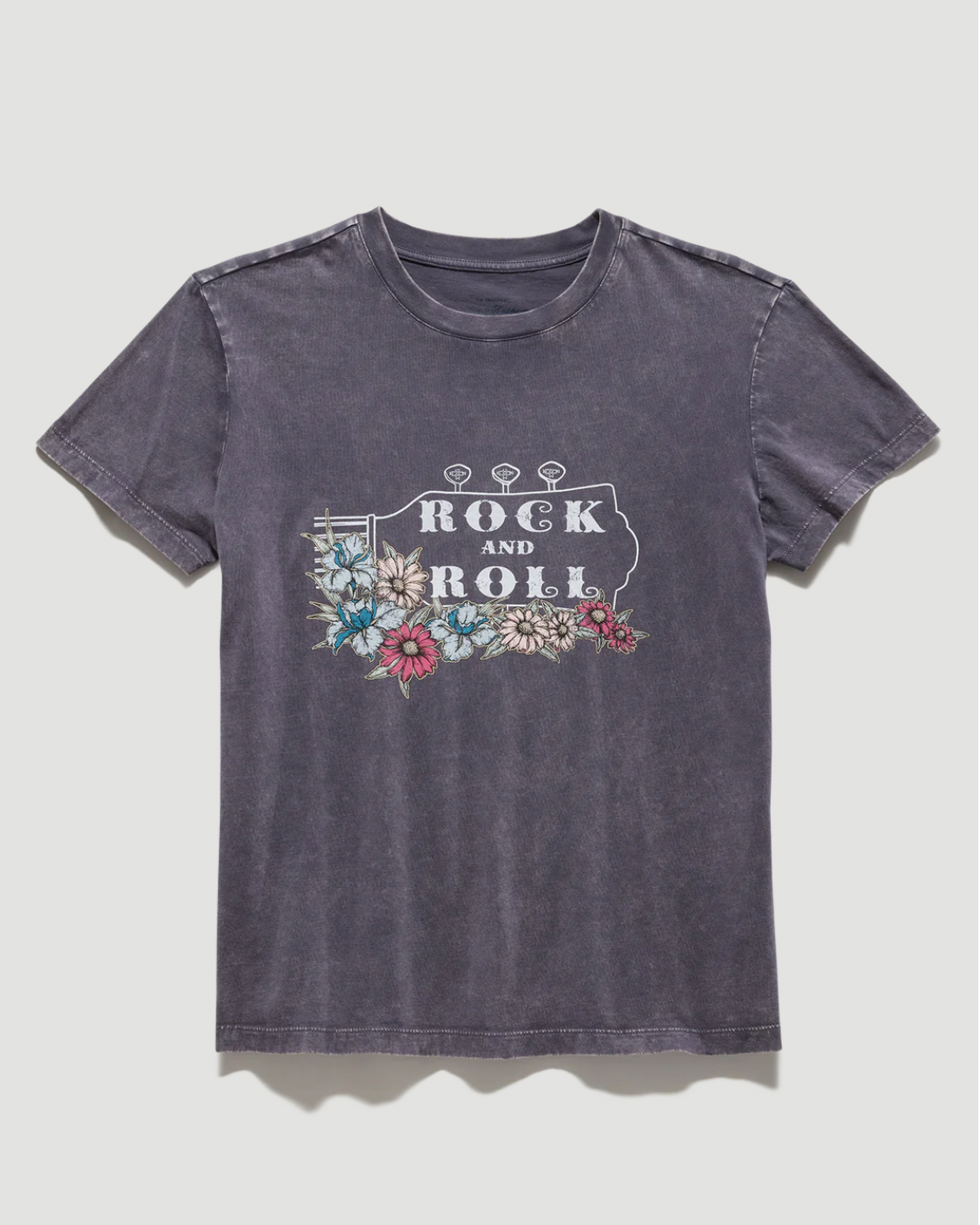 Flag & Anthem W SS Rock N Roll Tee CHARCOAL