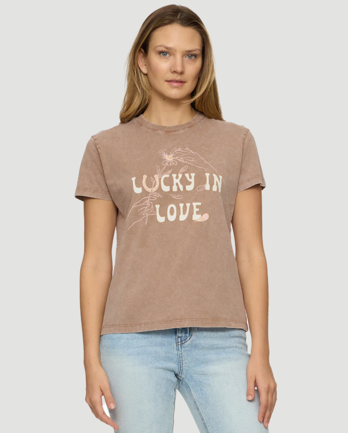 Flag & Anthem W SS Lucky in Love Tee BROWN