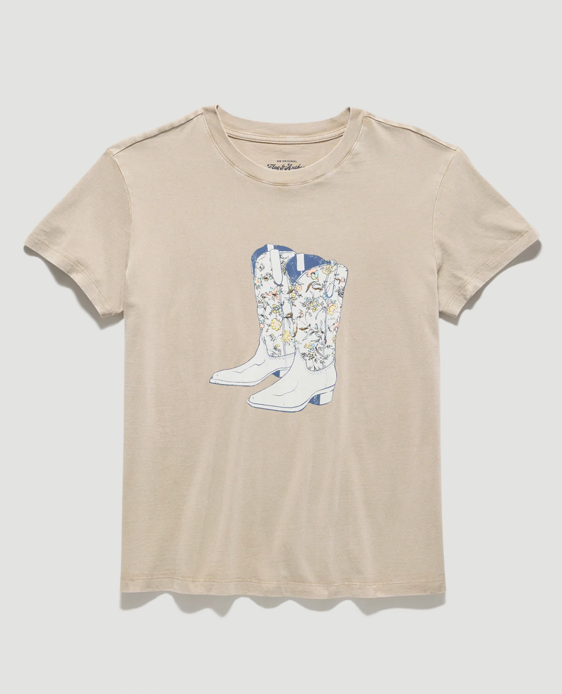 Flag & Anthem W SS Walking Boots Tee TAN
