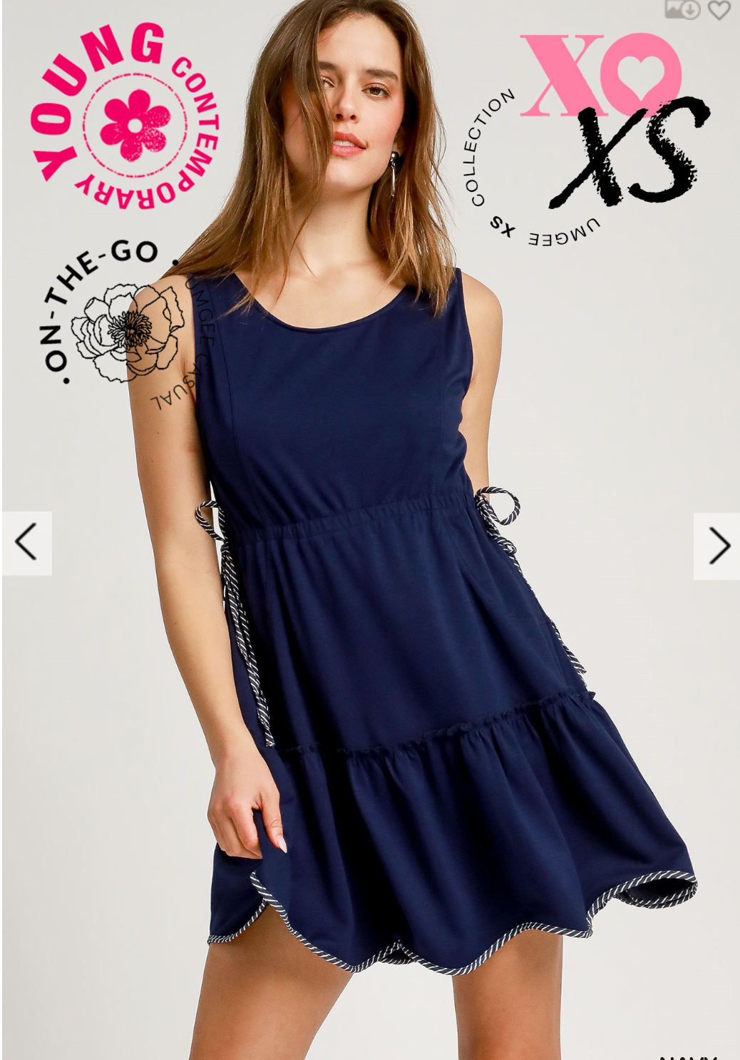 Umgee W Nautical Mini Dress NAVY