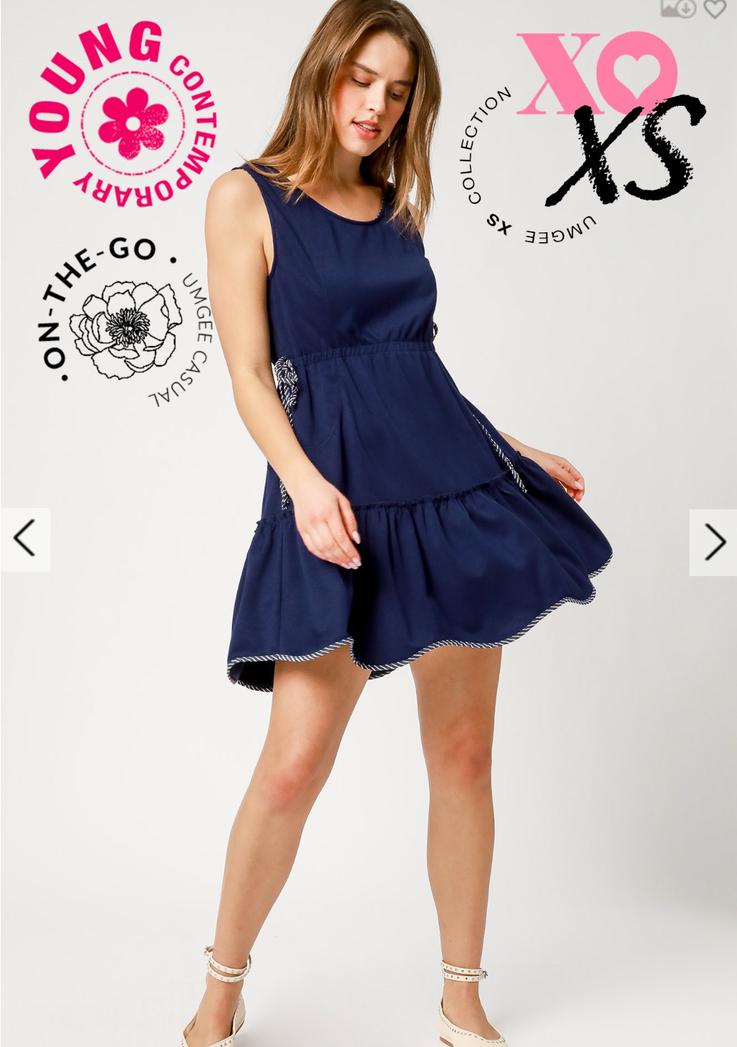 Umgee W Nautical Mini Dress NAVY