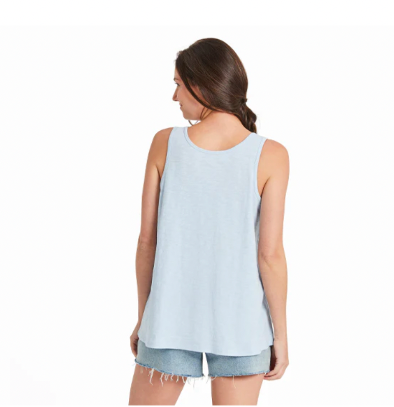 Life is Good W Textured Slub Tank Three Turtles GLACIER BLUE