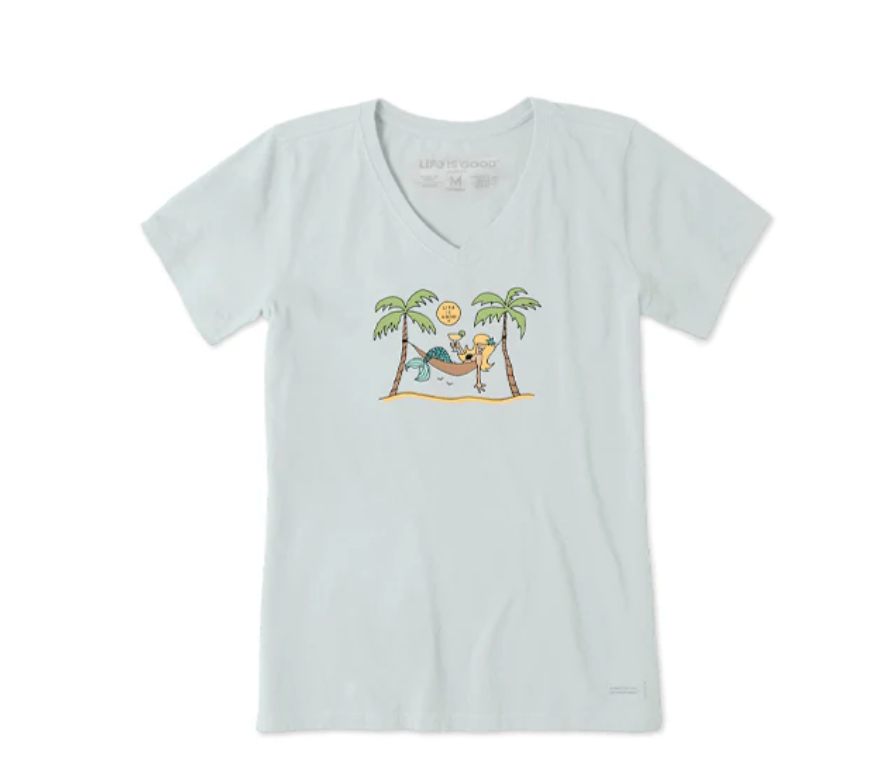 Life is Good W SS Crusher Vee Quirky Mermaid Hammock FOG GRAY