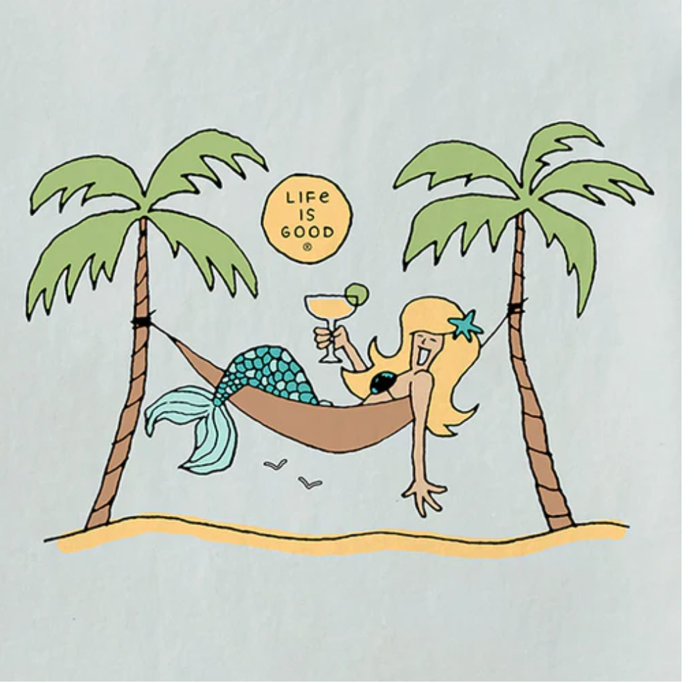 Life is Good W SS Crusher Vee Quirky Mermaid Hammock FOG GRAY