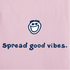 Life is Good W SS Crusher Jake Spread Good Vibes Tee SEASHELL PINK