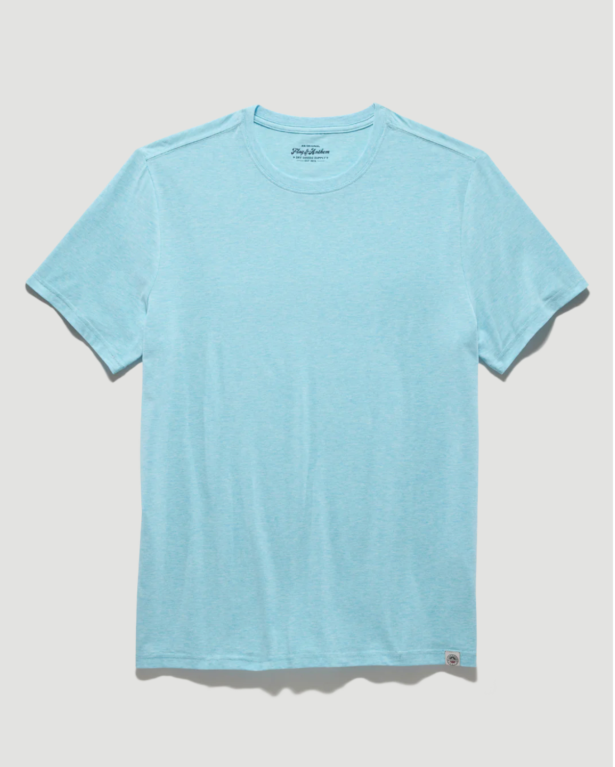 Flag & Anthem M SS Essential Crew Tee AQUA HEATHER