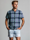 North River M SS Crosshatch Plaid Shirt HORIZON