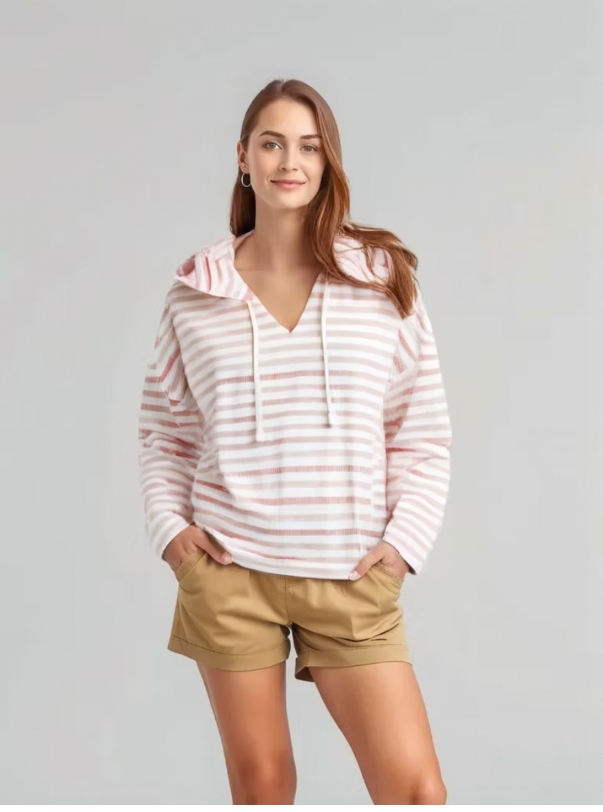North River W LS French Terry Hoodie LANTANA