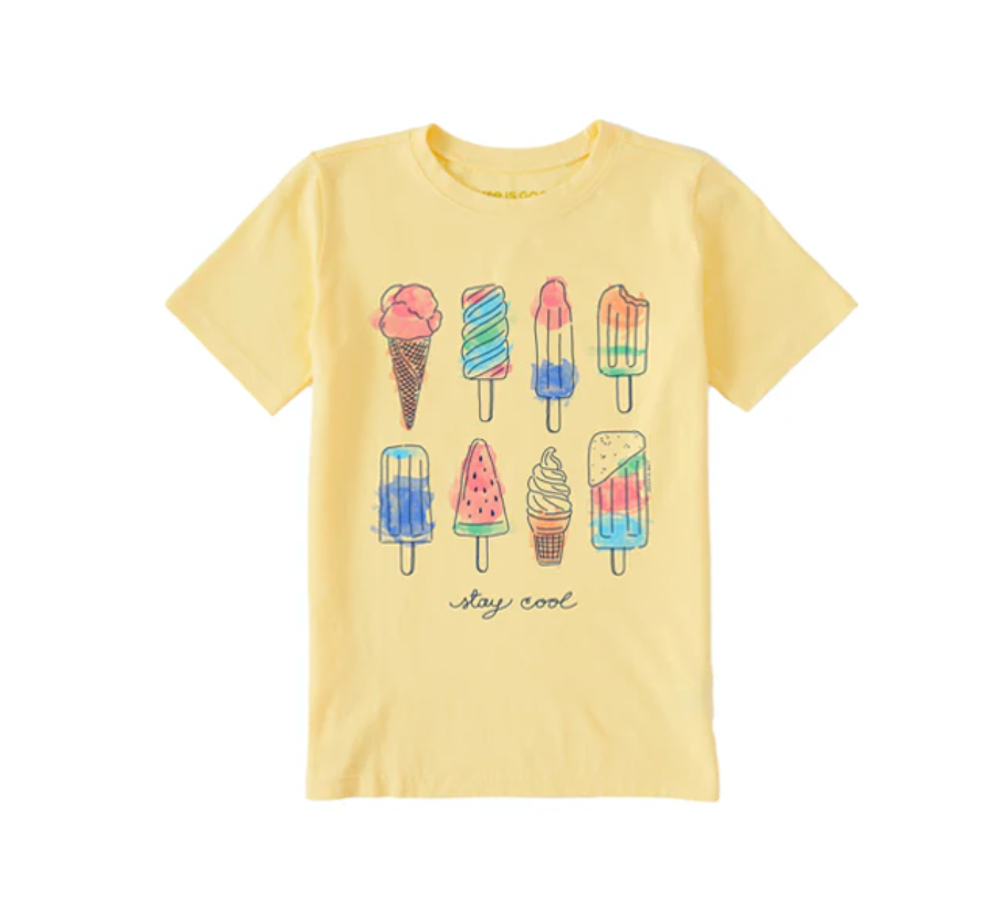Life is Good Kids SS Crusher Ice Cream & Popsicles SANDY YELLOW