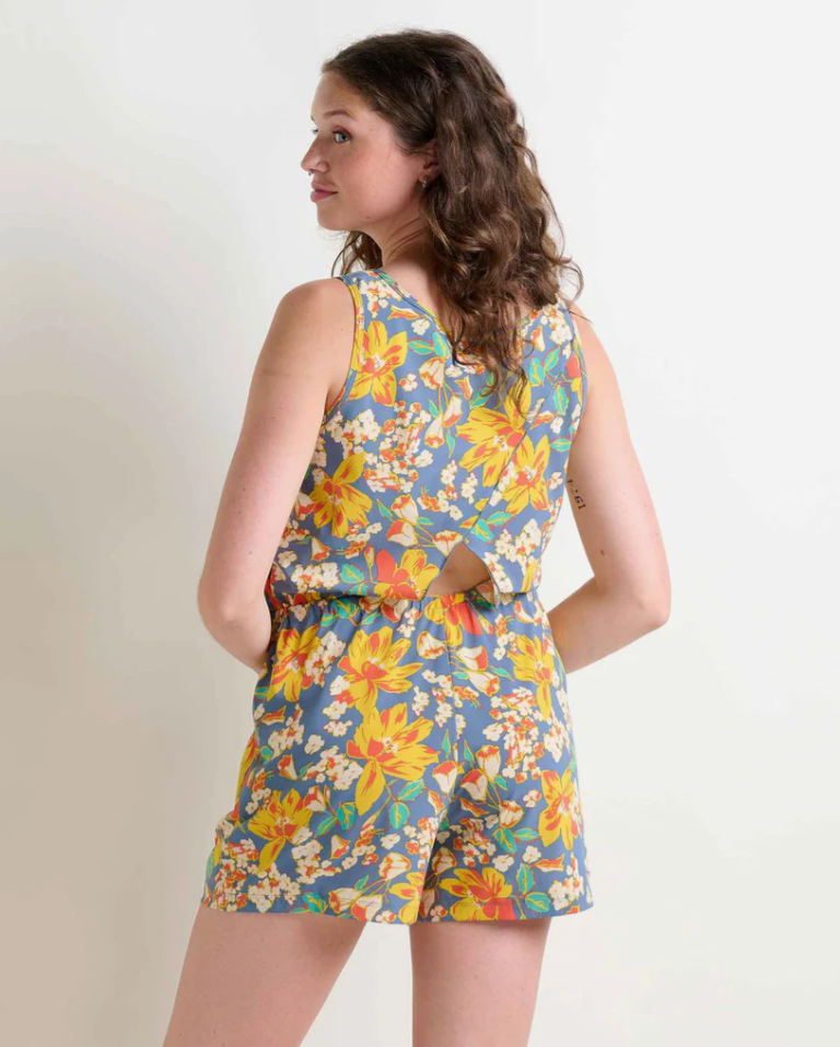 Toad & Co W Sunkissed Livvy Romper PACIFIC BLUE TULIP PRINT