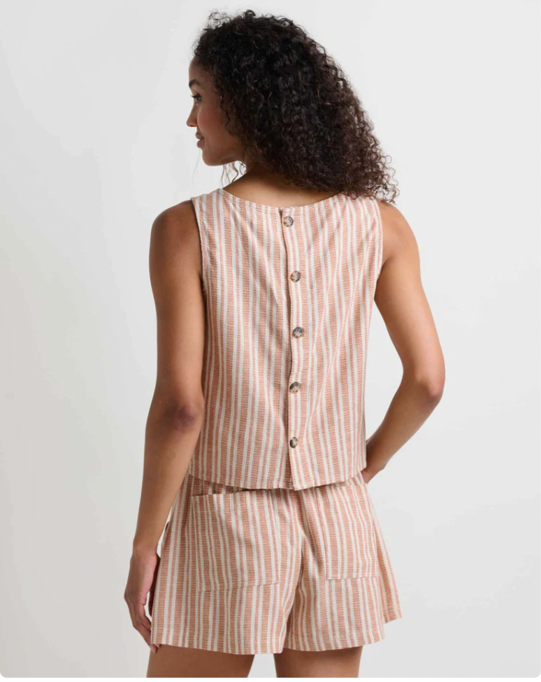 Toad & Co Taj Hemp Button Back Tank SALT DOBBY