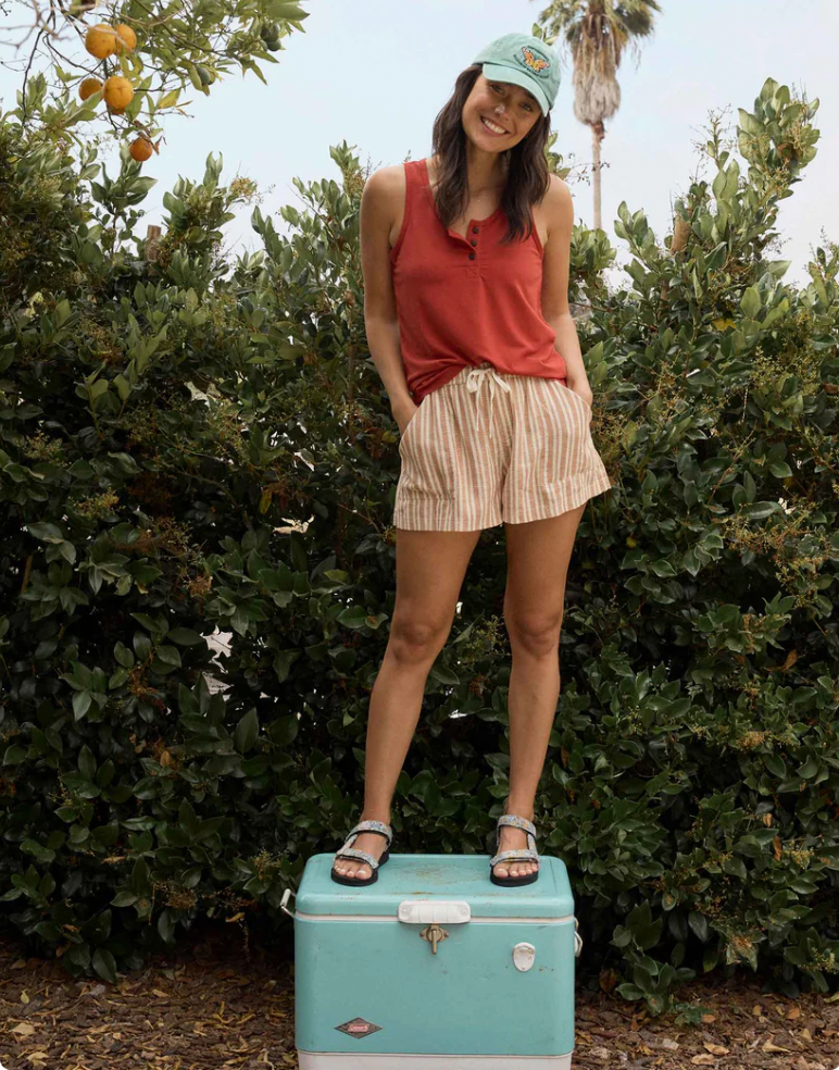 Toad & Co W Taj Hemp Pull On Short SALT DOBBY
