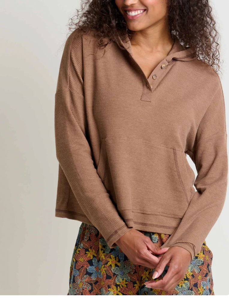 Toad & Co W LS Foothills Hoodie PARTRIDGE