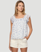 Flag & Anthem W Roslyn Flutter Sleeve BLUE FLORAL