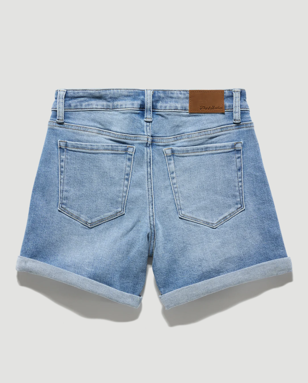 Flag & Anthem W Shelby Distressed Cuffed Denim Short LT WASH