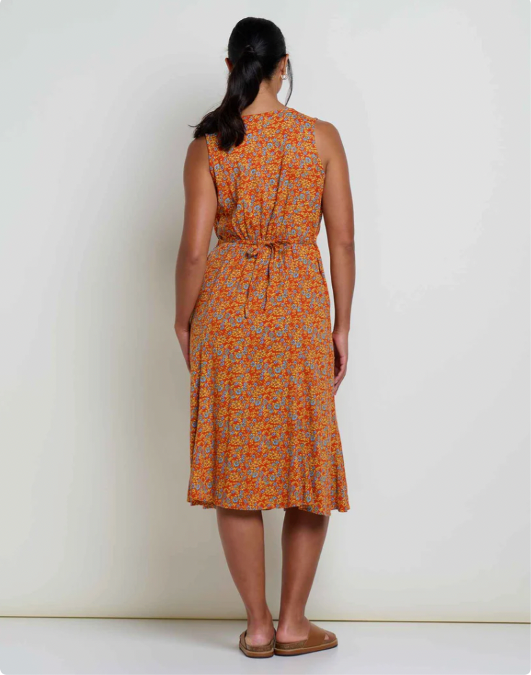 Toad & Co W Manzana Midi Dress BURNT OCHRE FLORAL