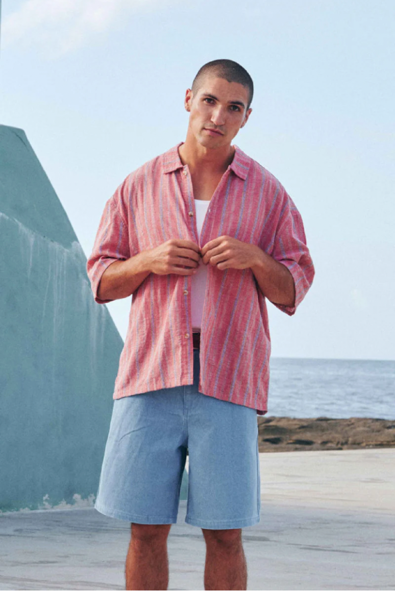 Rhythm M SS Charlie Relaxed Shirt RED