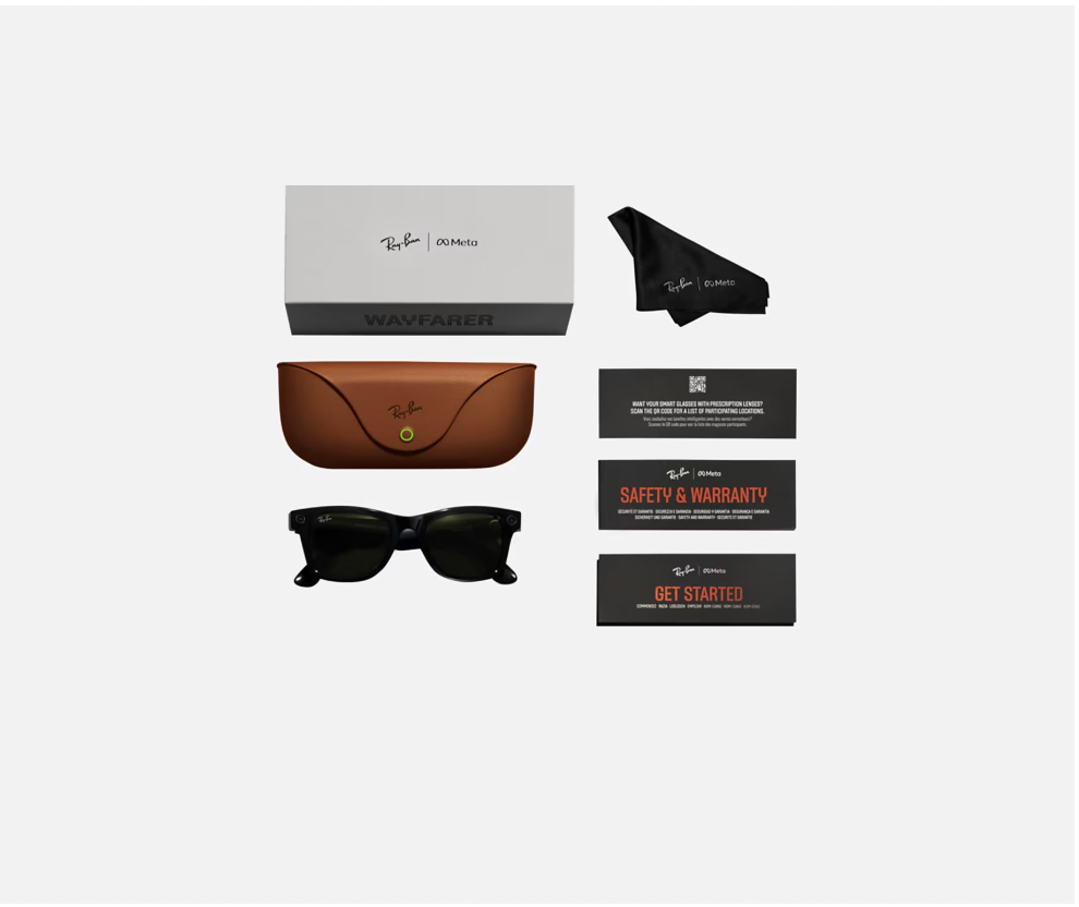 Ray Ban Meta Wayfarer SHINY BLACK/GREEN