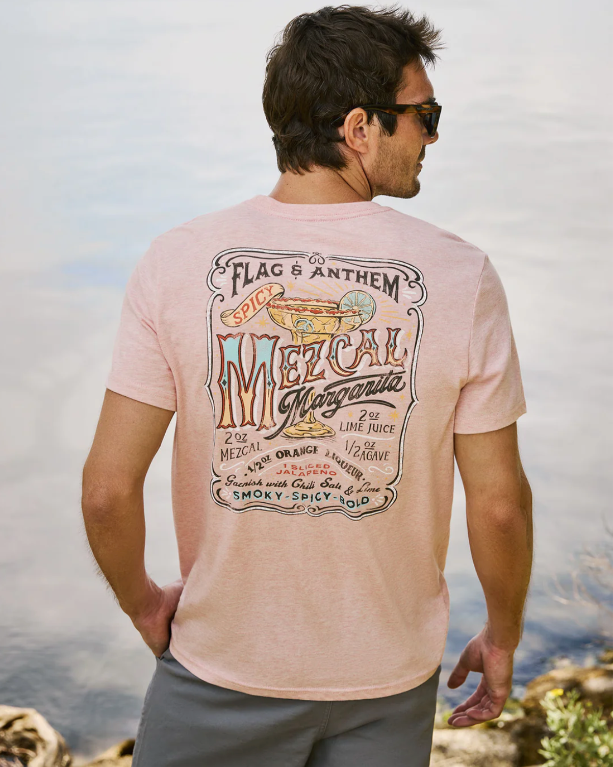 Flag & Anthem M SS Spicy Margarita Tee LT CORAL HEATHER