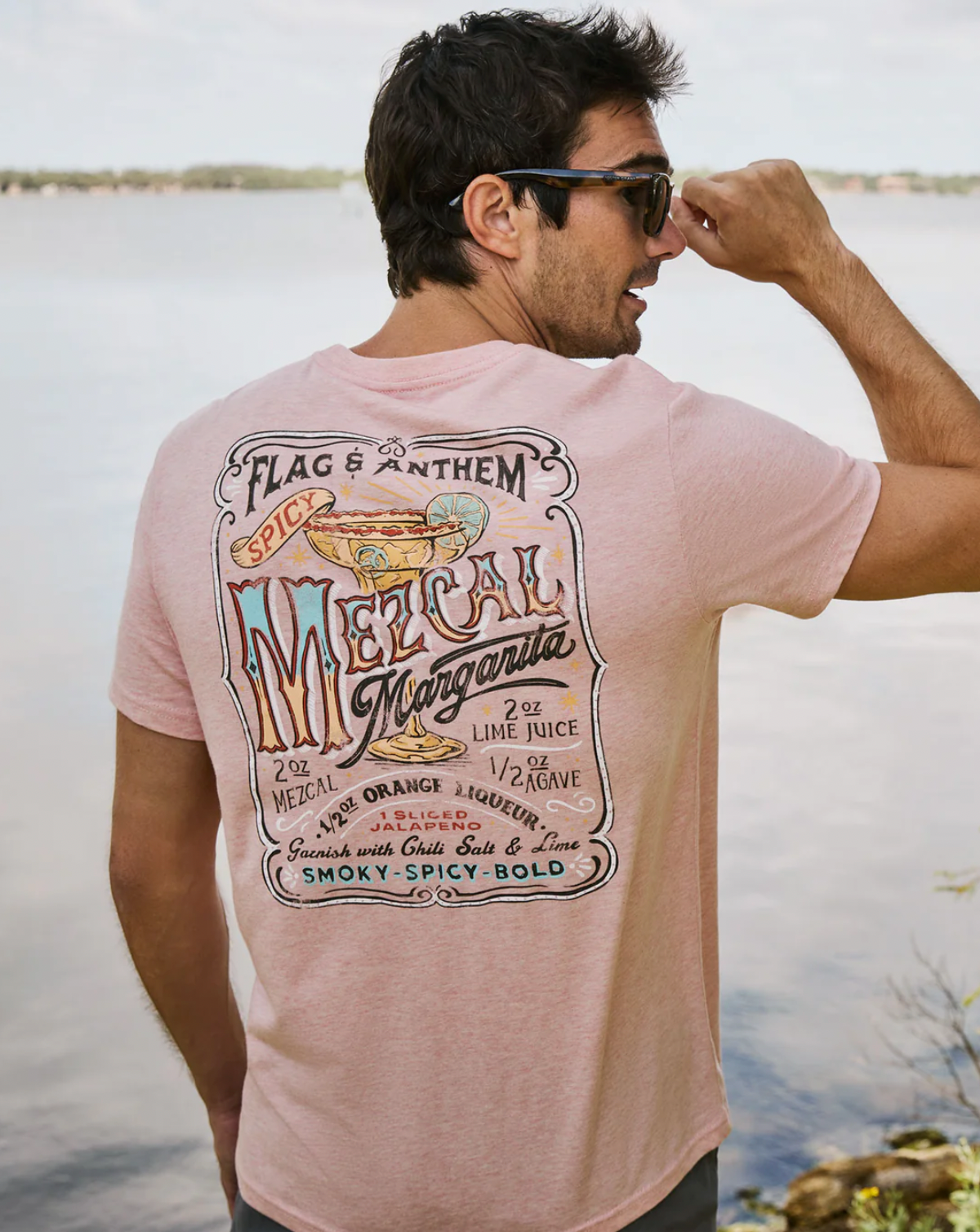 Flag & Anthem M SS Spicy Margarita Tee LT CORAL HEATHER