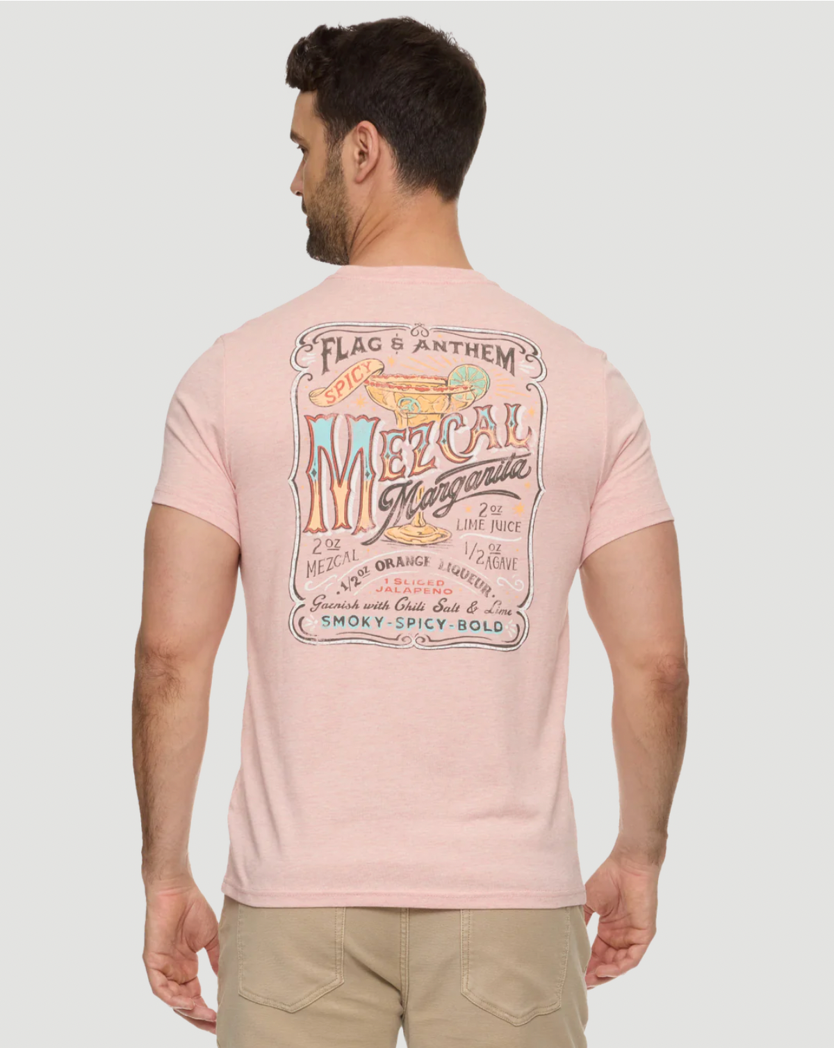 Flag & Anthem M SS Spicy Margarita Tee LT CORAL HEATHER